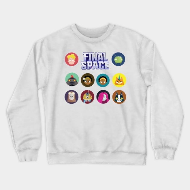 Final Space - All Characters! Crewneck Sweatshirt by humoursimpson